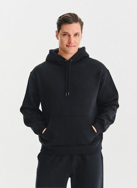 PAKO LORENTE - Czarna bluza dresowa z kapturem. Czarne bluzy z kapturem męskie Pako Lorente, l, z bawełny. Za 99.99 zł.