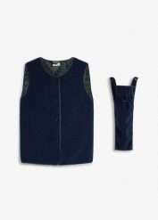 Miękka kamizelka 3 w 1 na okres ciąży z wstawką na nosidełko z polarowego kożuszka. Niebieskie kamizelki damskie bonprix, z polaru. Za 229.99 zł.