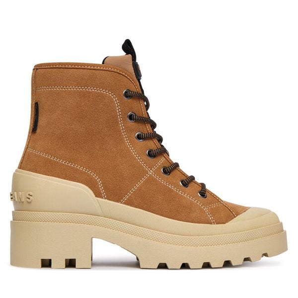 Trapery Pepe Jeans. Brązowe trapery damskie Pepe Jeans, z jeansu, bez obcasa. Za 309.99 zł.