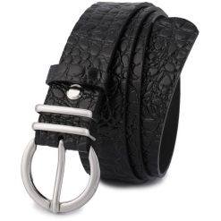 Pasek skórzany BELTIMORE r.100-115 cm E54 czarny. Czarne paski damskie bez wzorów. Za 41.90 zł.