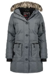 Canadian Peak Parka "Axelus" w kolorze szarym rozmiar: M. Szare parki damskie Canadian Peak, m, z aplikacjami. Za 276.71 zł.
