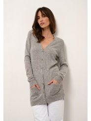 Just Cashmere Kaszmirowy kardigan w kolorze szarym rozmiar: XXL. Szare kardigany damskie Just Cashmere, xxl, bez wzorów, z kaszmiru. Za 356.78 zł.