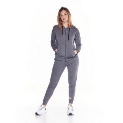 Bluza wygodna z kaptur na czas wolny na co dzień. Szare bluzy sportowe damskie LEONE 1947 APPAREL, s, bez wzorów, z dresówki, bez ramiączek, bez kaptura. W wyprzedaży za 286.28 zł.