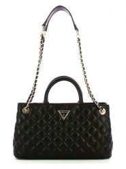 Guess Torebka w kolorze czarnym - 32 x 18 x 10 cm rozmiar: onesize. Czarne torebki klasyczne damskie Guess, z aplikacjami, z materiału, pikowane, bez dodatków. Za 430.46 zł.