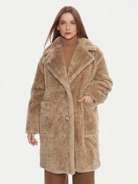 BOSS Kożuch C_Catedy 50548583 Beżowy Relaxed Fit. Brązowe futra damskie Boss. Za 939.99 zł.