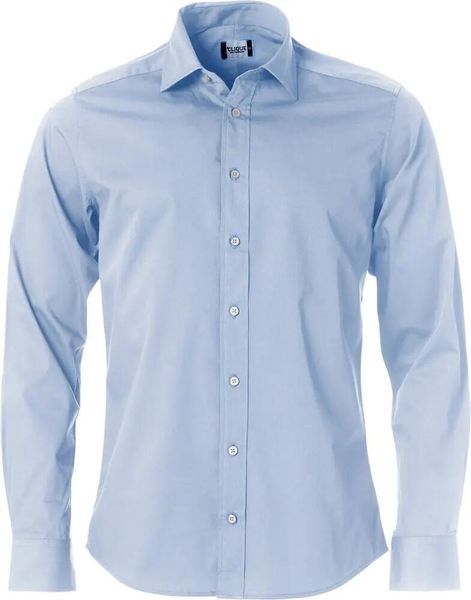 Clique Clark koszula z długim rękawem 100% bawełna regular fit – light blue. Niebieskie koszule męskie CLIQUE, m, bez wzorów, z bawełny, bez kołnierzyka, bez ramiączek. Za 212.53 zł.