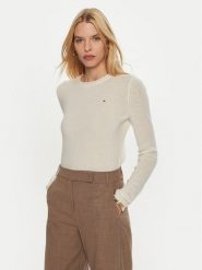 Tommy Hilfiger Sweter WW0WW44161 Écru Regular Fit. Swetry klasyczne damskie Tommy Hilfiger, l, z wełny, bez kołnierzyka. Za 449.99 zł.