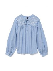 Vero Moda Bluzka w kolorze błękitnym rozmiar: XS. Niebieskie bluzki damskie Vero Moda, xs, bez wzorów, z bawełny, bez kołnierzyka, bez ramiączek. Za 74.63 zł.