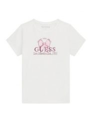 Guess T-Shirt J6GI28 K6YW4 Biały Regular Fit. Białe koszulki dziewczęce Guess, z aplikacjami, z bawełny, bez ramiączek. Za 84.99 zł.