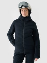 4F Kurtka narciarska membrana 10000 damska - czarna XS. Czarne kurtki damskie 4f, m, bez wzorów, z dzianiny, z kapturem, narciarskie. W wyprzedaży za 399.99 zł.
