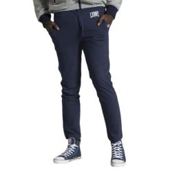 Spodnie męskie Leone 1947 Apparel. Niebieskie spodnie sportowe męskie LEONE 1947 APPAREL, z tkaniny. Za 118.72 zł.