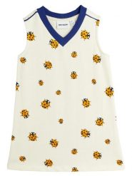 MINI RODINI Sukienka codzienna 2525010911 Biały Regular Fit. Białe sukienki dziewczęce Mini Rodini, bez wzorów, z bawełny, bez ramiączek. Za 189.99 zł.