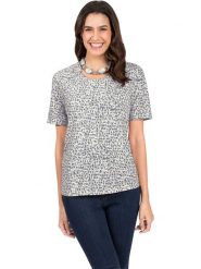 WITT WEIDEN Koszulka w kolorze biało-szarym rozmiar: 48. Białe bluzki damskie WITT WEIDEN, bez wzorów, z bawełny, bez kołnierzyka, bez ramiączek. Za 56.99 zł.