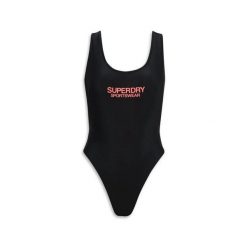 Kostium kąpielowy jednoczęściowy elastyczny z wycięciem na plecach dla kobiet Su. Czarne stroje jednoczęściowe damskie Superdry., m, bez wzorów. Za 308.90 zł.