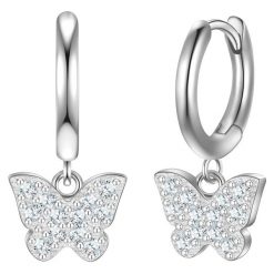 Glanzstücke München Kolczyki Kola Motyl z Srebra Sterling w srebrze z Cyrkonia 1 ct Damski. Białe kolczyki damskie Glanzstücke München, z cyrkonią, srebrne. Za 220.99 zł.