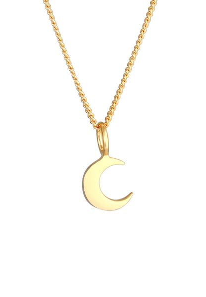 Elli Ladies Moon Half Moon Astro Basic łańcuch krawężnikowy w 925 Sterling Silver Naszyjniki 1 ct Damski. Szare naszyjniki damskie Elli, srebrne. Za 248.99 zł.