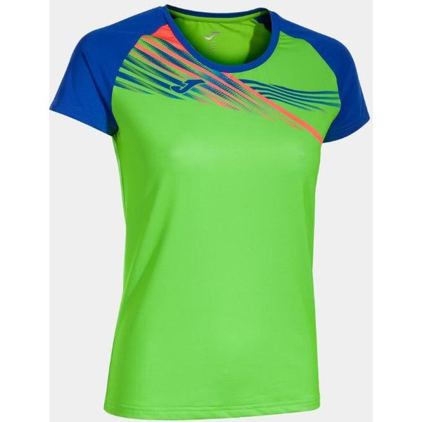Damska koszulka sportowa Joma Elite X Fluor Green–Royal Green XL. Niebieskie bluzki sportowe damskie Joma, xl, bez wzorów, bez ramiączek. W wyprzedaży za 133.80 zł.