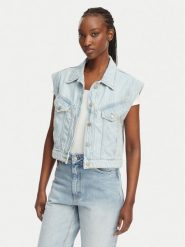 BOSS Kamizelka C Vest 1.0 50561036 Niebieski jasny Boxy Fit. Niebieskie kamizelki damskie Boss, m, z bawełny. Za 699.99 zł.