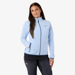 Bluza polarowa turystyka damska Swedemount Stryn Fleece szybkoschnąca. Niebieskie bluzy bez kaptura damskie SWEDEMOUNT, z polaru. Za 125.00 zł.