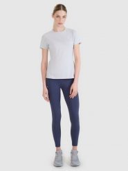4F Legginsy do biegania szybkoschnące damskie - szare L. Szare legginsy damskie 4f, l, bez wzorów, z dzianiny. W wyprzedaży za 129.99 zł.