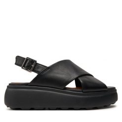 Sandały Geox. Czarne sandały damskie Geox, bez wzorów, bez obcasa, na płaskiej podeszwie. Za 619.99 zł.