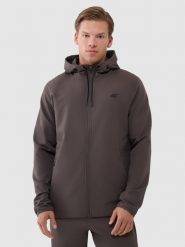 4F Bluza treningowa regular szybkoschnąca męska - brązowa L. Brązowe bluzy sportowe męskie 4f, bez wzorów, z dzianiny, sportowe, bez kołnierzyka, bez ramiączek. W wyprzedaży za 229.99 zł.