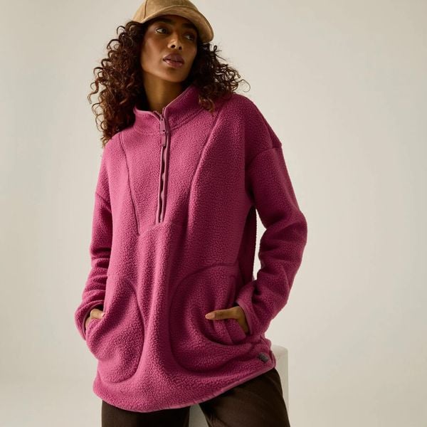 Damska bluza polarowa Frankie Borg Longline Half Zip. Fioletowe bluzy bez kaptura damskie Regatta, z materiału. Za 314.00 zł.
