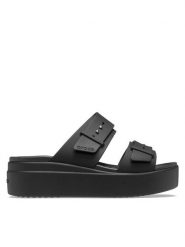 Crocs Klapki Brooklyn Sandal Lowwdg 207431 Czarny. Czarne klapki damskie Crocs, bez wzorów, z tworzywa sztucznego, bez obcasa. Za 189.99 zł.