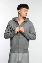 BLUZA MĘSKA ROZPINANA CARHARTT I033664-00CXX (S) KOLOR SZARY. Szare bluzy bez kaptura męskie Carhartt, bez wzorów, z bawełny, sportowe, bez kołnierzyka, bez ramiączek. Za 219.00 zł.