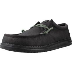 Buty HEY DUDE 41873H Czarny. Czarne buty trekkingowe męskie Hey dude, z tkaniny, bez zapięcia, trekkingowe. Za 249.99 zł.