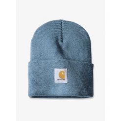 Czapka zimowa Carhartt Watch Hat - thundercloud. Niebieskie czapki męskie Carhartt, na zimę, bez wzorów, sportowe. Za 73.99 zł.