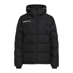 Damska kurtka puchowa Craft Evolve. Czarne kurtki damskie Craft, na zimę, xl, bez wzorów, z dzianiny, z kapturem. Za 853.45 zł.