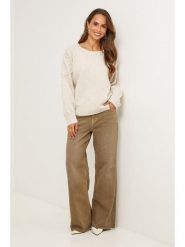 Soft Cashmere Sweter w kolorze kremowym rozmiar: 38/40. Brązowe swetry klasyczne damskie Soft Cashmere, bez kołnierzyka. Za 121.99 zł.