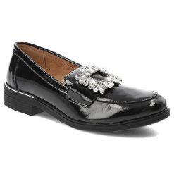 Czarne Półbuty Filippo Eleganckie Obuwie Damskie. Czarne półbuty damskie Filippo, bez wzorów, z jeansu, eleganckie, bez obcasa. Za 149.00 zł.