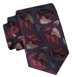 Klasyczny, Szeroki Krawat Męski CHATTIER - Jesienne Kwiaty. Czerwone krawaty i muchy męskie Chattier, bez wzorów, z tkaniny, eleganckie. Za 49.00 zł.