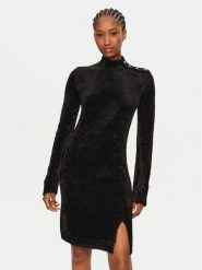 Gaudi Sukienka dzianinowa 421BD13006 Czarny Regular Fit. Czarne sukienki damskie GAUDI, xs, bez wzorów, z dzianiny, bez kołnierzyka, bez ramiączek. Za 369.99 zł.