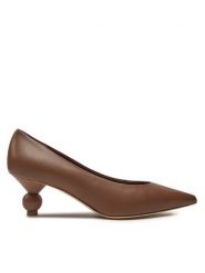 Weekend Max Mara Czółenka Renza 24255260346 Brązowy. Brązowe czółenka damskie Weekend Max Mara, bez wzorów, ze skóry, bez obcasa. Za 1,649.00 zł.
