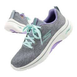 Buty sportowe damskie Skechers Go Walk Arch Fit 2.0. Szare buty sportowe na co dzień damskie Skechers, bez wzorów, z tkaniny, trekkingowe. Za 249.00 zł.