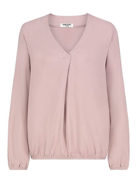 Sublevel Bluzka "Emma" w kolorze jasnoróżowym rozmiar: XS. Różowe bluzki damskie Sublevel, s, bez wzorów, z wiskozy, klasyczne, bez kołnierzyka, bez ramiączek. Za 69.58 zł.