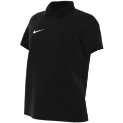Koszulka damska Nike Dri-Fit Park 26 Polo. Czarne bluzki damskie Nike, bez wzorów, z bawełny, sportowe, bez kołnierzyka, bez ramiączek. Za 115.99 zł.