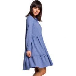 Sukienka w kolorze jasnoniebieskim. Niebieskie sukienki damskie Be Wear, l, bez wzorów, bez kołnierzyka, bez ramiączek, midi. Za 179.95 zł.