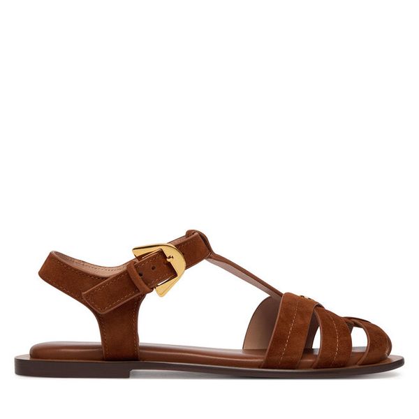 Sandały Coccinelle. Brązowe sandały damskie Coccinelle, bez wzorów, bez obcasa, na płaskiej podeszwie. Za 849.99 zł.