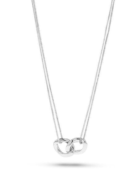 Eclat d'Argent Srebrny naszyjnik z elementem ozdobnym - dł. 45 cm rozmiar: onesize. Szare naszyjniki damskie Eclat d'Argent, srebrne. Za 173.99 zł.