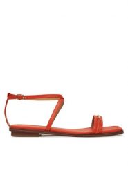 MICHAEL Michael Kors Sandały Lena 40S5LEFS1L Pomarańczowy. Brązowe sandały damskie MICHAEL Michael Kors, bez wzorów, ze lnu, bez obcasa, na płaskiej podeszwie. Za 419.99 zł.