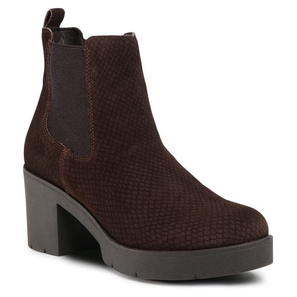 Botki Lasocki. Brązowe botki damskie Lasocki, bez obcasa, na słupku, bez zapięcia. Za 111.99 zł.