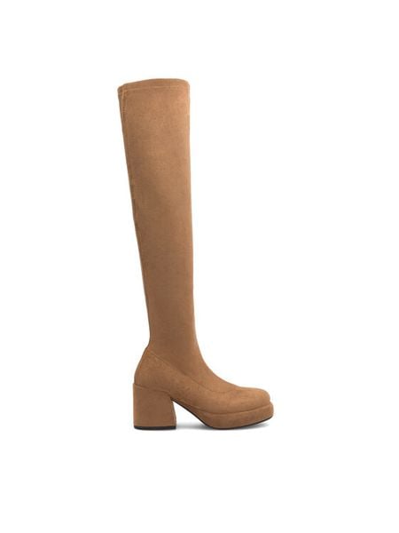 Jenny Fairy Kozaki Sarah CKJ723-K775 Brązowy. Brązowe kozaki damskie Jenny Fairy, ze skóry, bez obcasa, na słupku. Za 129.99 zł.