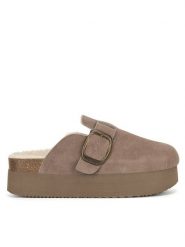 Badura Klapki TS6207-02 Szary. Szare klapki damskie Badura, bez wzorów, ze skóry, bez obcasa. Za 199.99 zł.