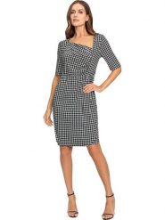 Heine Sukienka w kolorze czarno-kremowym rozmiar: 36. Czarne sukienki damskie Heine, bez wzorów, bez kołnierzyka, bez ramiączek, midi. Za 104.89 zł.