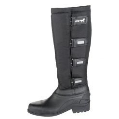 Termiczne botki jeździeckie HKM Robusta. Czarne buty zimowe męskie HKM, z materiału, bez zapięcia. Za 327.50 zł.