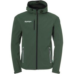 Kurtka softshell Kempa. Czarne kurtki męskie KEMPA, xl, bez wzorów, z materiału, sportowe, z kapturem. Za 430.05 zł.